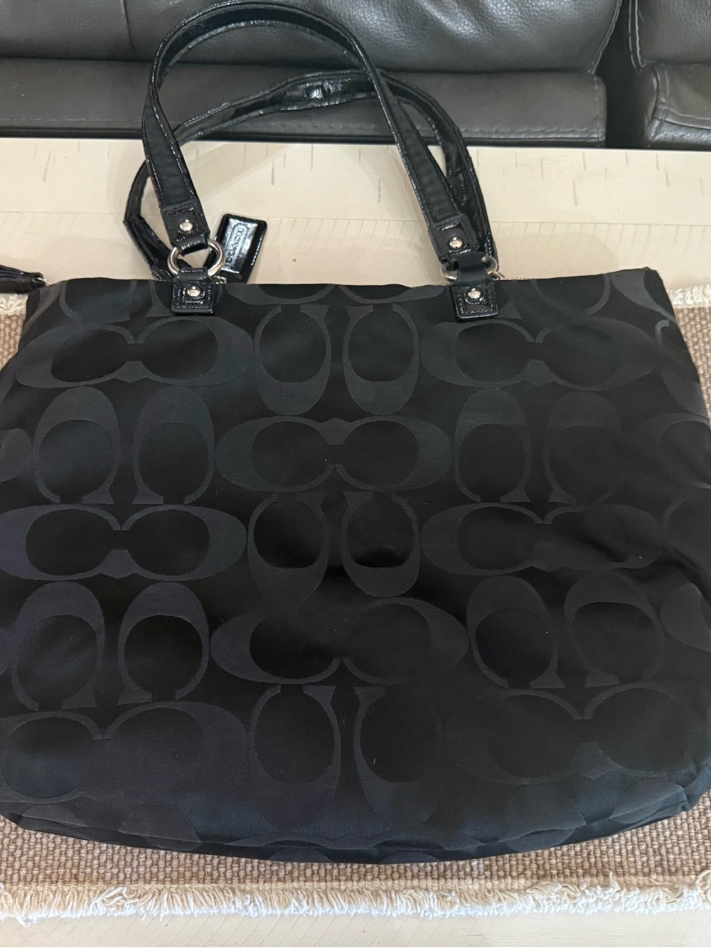 Coach 2012 Poppy Daisy Signature XL Tote Black F20026 - Gem